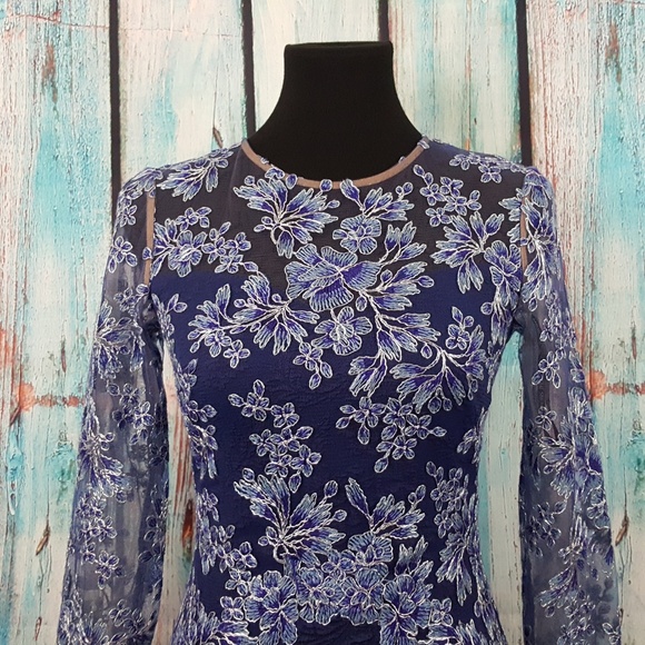 Tadashi Shoji Kalinda Embroidered Trumpet Gown - Picture 3 of 8